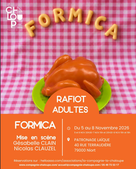 Affiche du spectacle Formica – Rafiot Adultes de la compagnie La Chaloupe, novembre 2026 à Niort