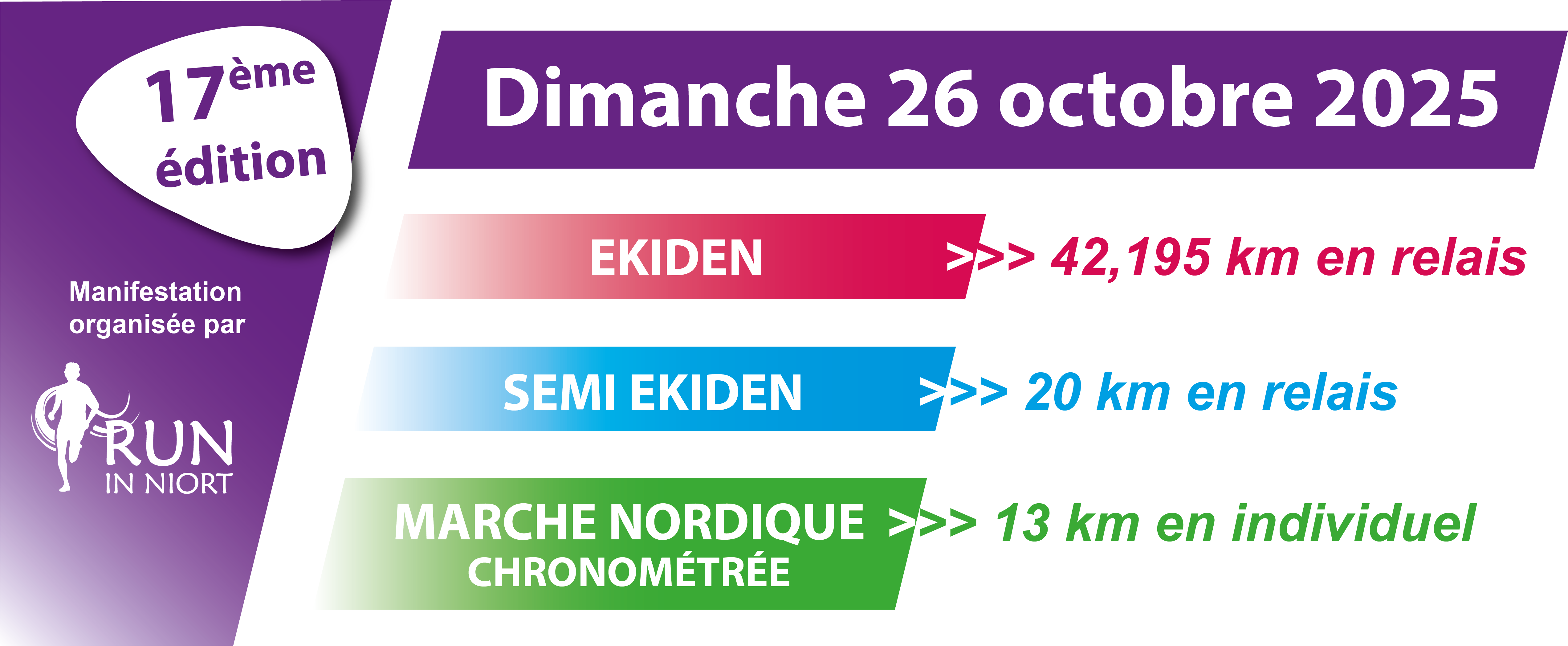 Affiche de l'Ekiden 79 – 17ème édition, dimanche 26 octobre 2025, organisé par Run in Niort